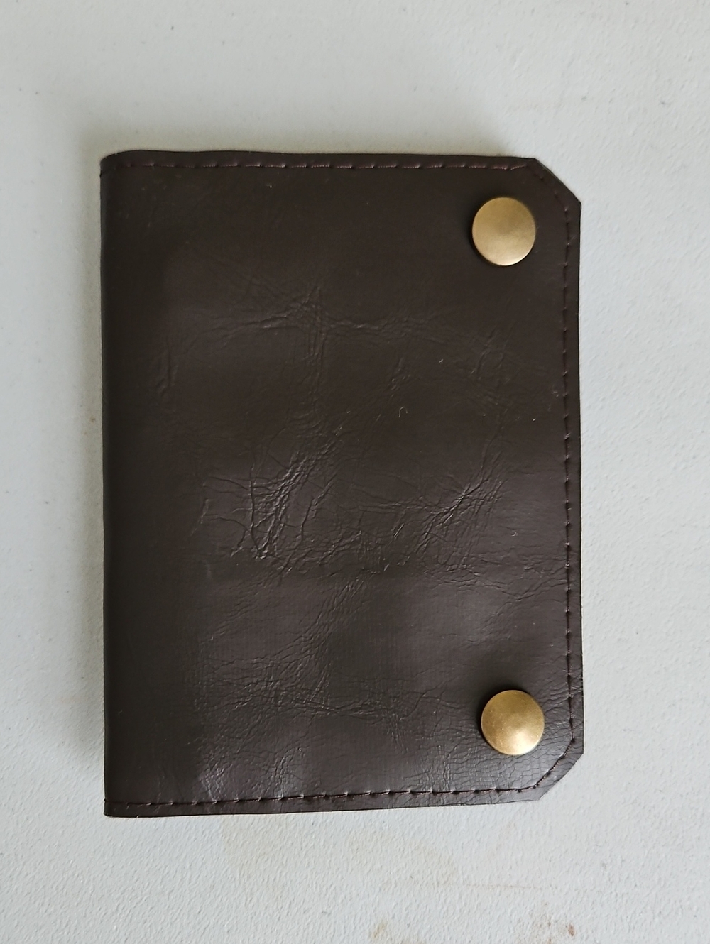Brown Leather Snap Closure Wallet